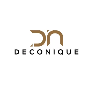 Logo of deconique one of the best furniture stores includes D and A letters above (Deconique) Word.