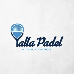Yalla Padel Logo
blue Padel racket beside the word yalla padel and D today, A tomorrw