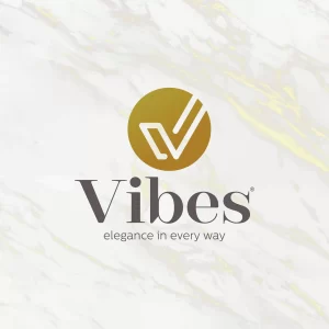Vibes clinic logo including golden circle and the letter v inside it and above the phrase elegance in every way one of the best clinics in alexandria 